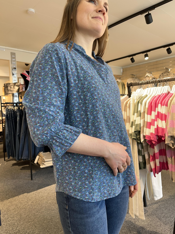 SBalexa Bluse Blomster Blå - Image 4