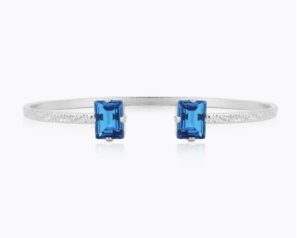 Diora Stud Bracelet - Rhodium/ Recreated Iceblue