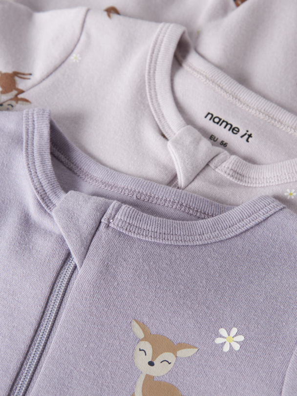 NBFNIGHTSUIT 2P ZIP FF LILAC DEER NOOS - Image 5