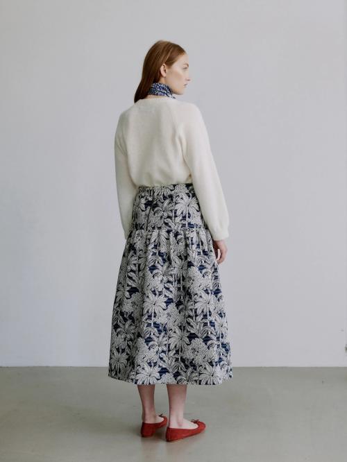 Bodil Skirt Blue Palm Escape 