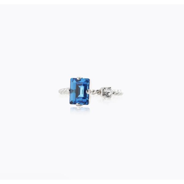 Diora Ring - Rhodium/ Recreated Blue Combo 