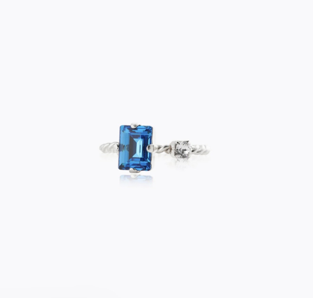 Diora Ring - Rhodium/ Recreated Blue Combo 
