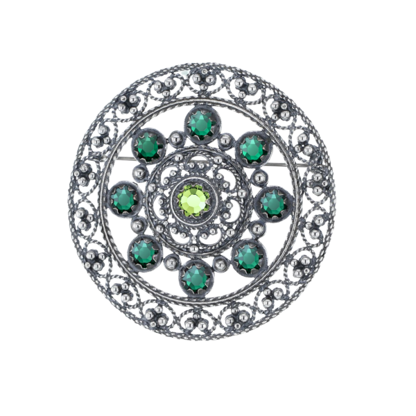 S&oslash;lje med krystaller, oksidert - Gr&oslash;nn 06 & Lysegr&oslash;nn 12