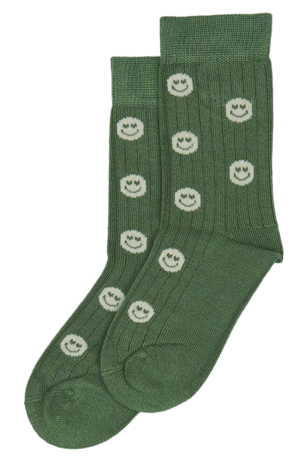 Bamboo Socks - Green Smile - Image 1