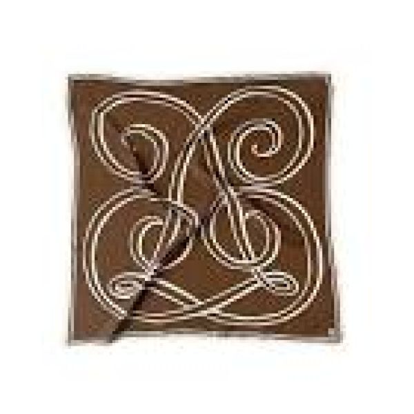 Monogram Scarf - Brown & Sand - 80 cm