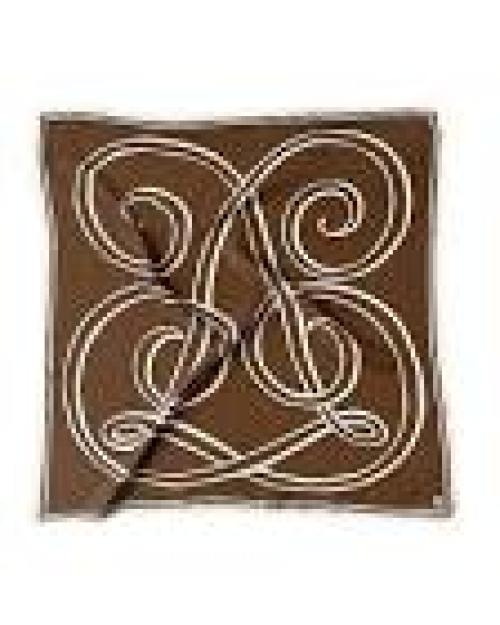 Monogram Scarf - Brown & Sand - 80 cm