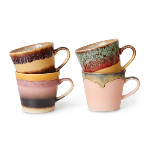 70s ceramics: cappuccino mugs vista set of 4