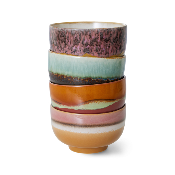 70s ceramics: noodle bowls geyser, set of 4 - Image 4