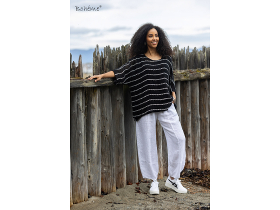 BOH&Eacute;ME Top Knit Small Stripe B13230