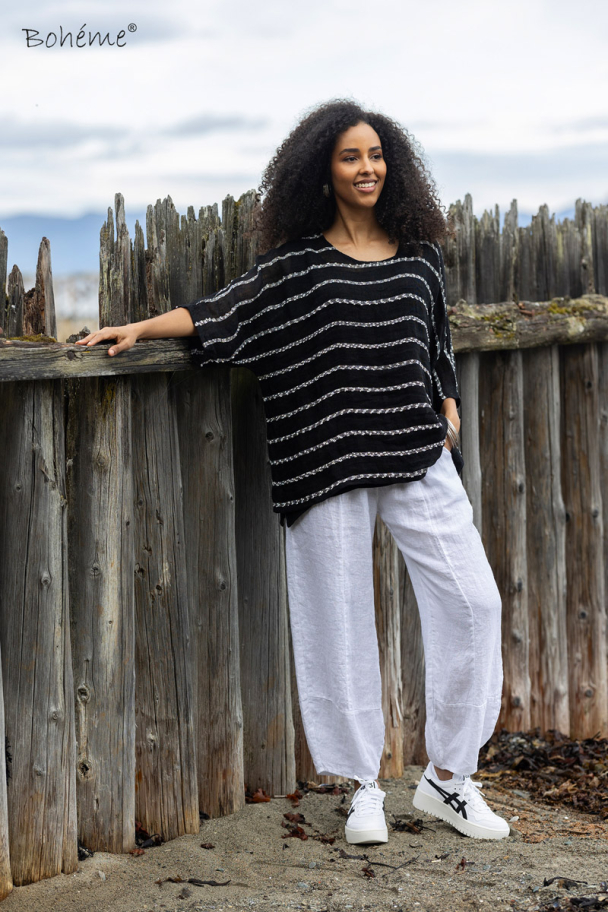 BOHÉME Top Knit Small Stripe B13230 - Image 1