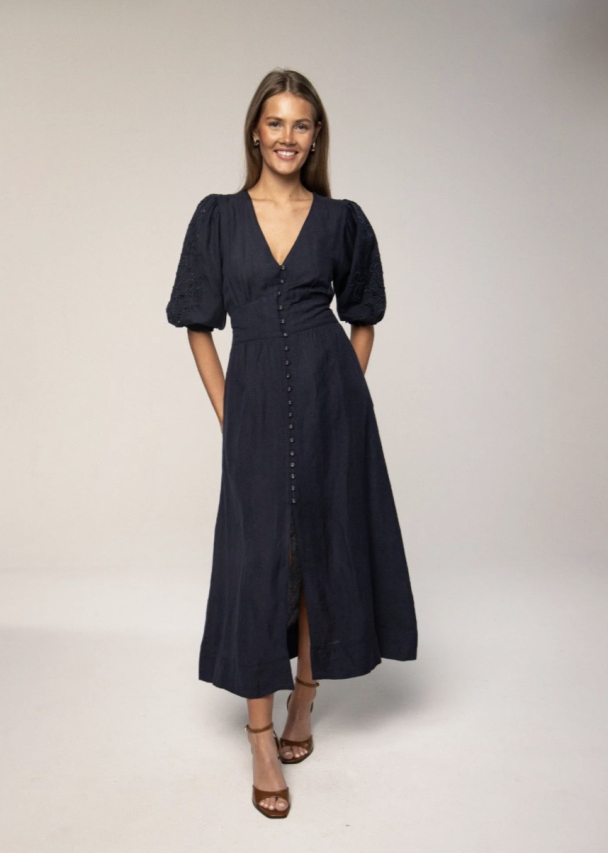 Andrea Dress - Sailing Blue Linen - Image 1