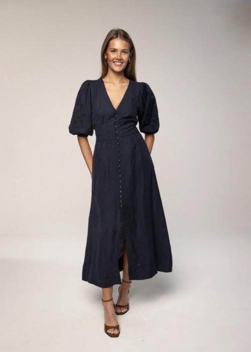 Andrea Dress - Sailing Blue Linen