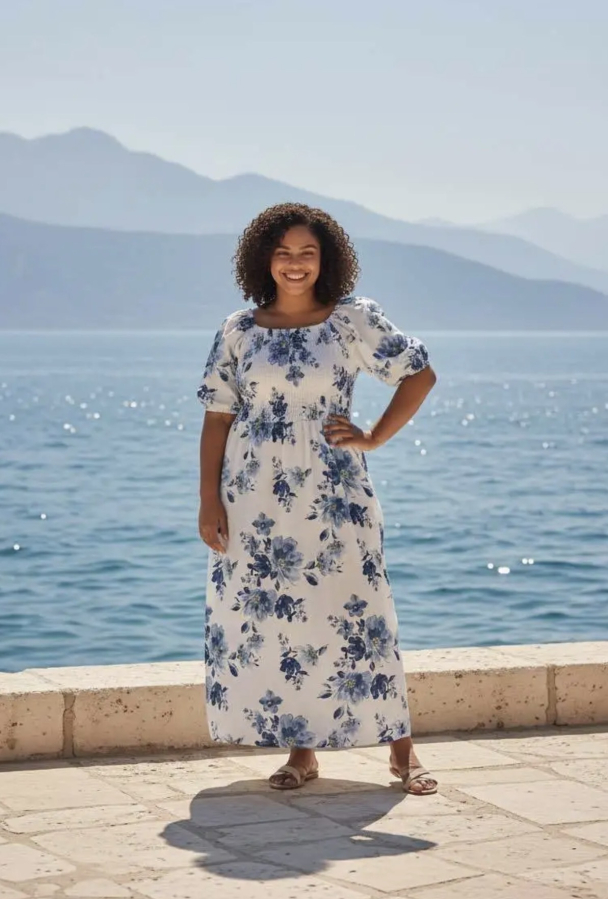 ALBA DRESS FLOWER CERISE LONG - Image 1