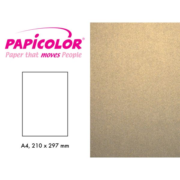 Papicolor A4 250-300g – 338 Metallic Gull – 6stk