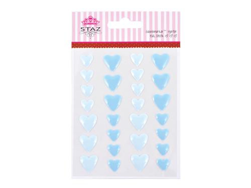 Staz Glanzmerker Hjerter Blå 28 stk, 2 størrelser
