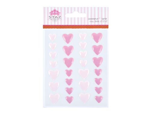 Staz Glanzmerker Hjerter Rosa 28 stk, 2 størrelser