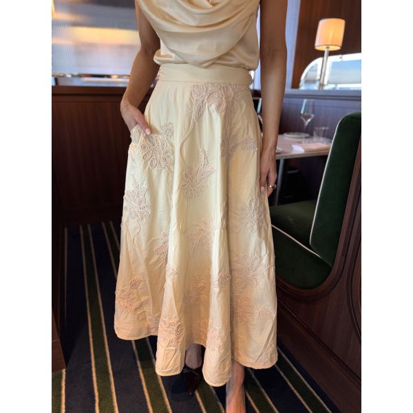 Flower Maxi Skirt - Italian Straw 