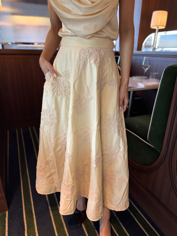 Flower Maxi Skirt - Italian Straw  - Image 1
