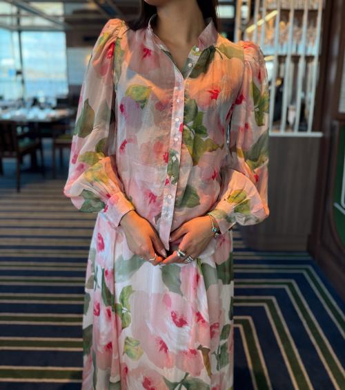 Organza Blouse - Rosette 