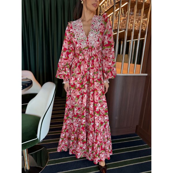 Cotton Slub Maxi Dress - Romance