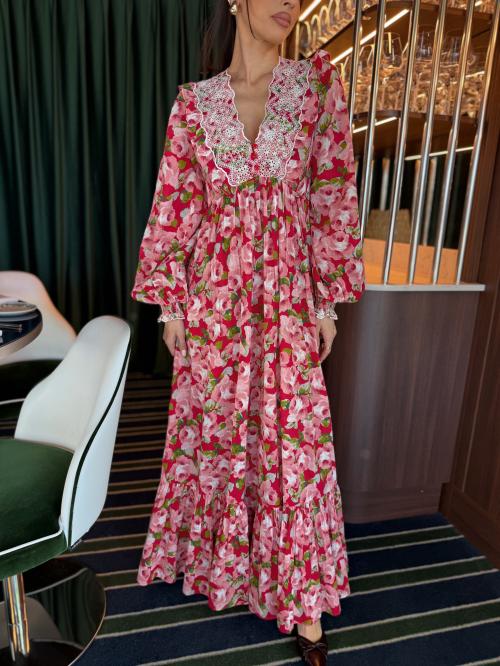 Cotton Slub Maxi Dress - Romance