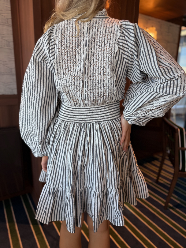 Seersucker Mini Dress - Blue Stripe  - Image 5