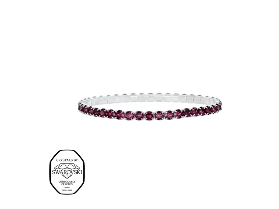 Aura elastisk tennis armb&aring;nd - Ametyst (S&oslash;lv)