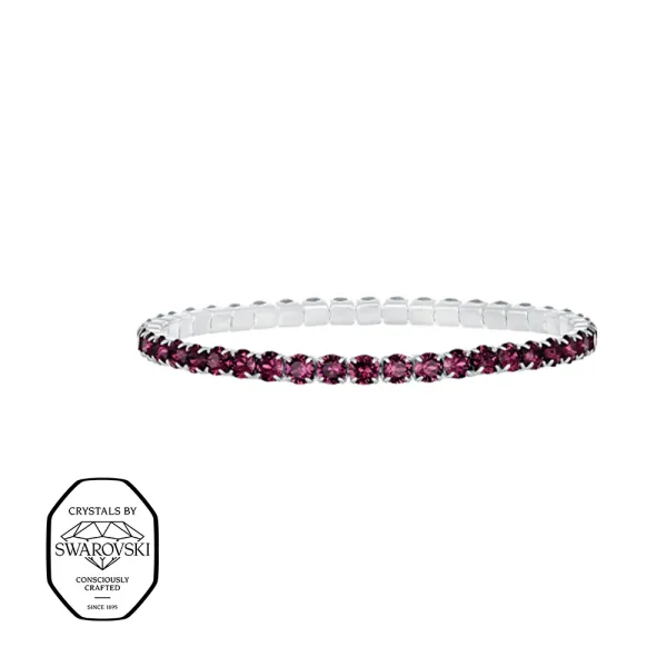 Aura elastisk tennis armb&aring;nd - Ametyst (S&oslash;lv)