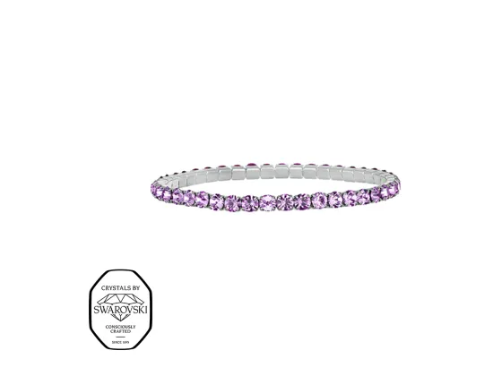 Aura elastisk tennis armb&aring;nd - Lys Ametyst (S&oslash;lv)