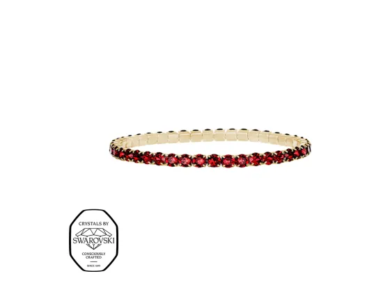 Aura elastisk tennis armb&aring;nd - R&oslash;d (Forgylt)