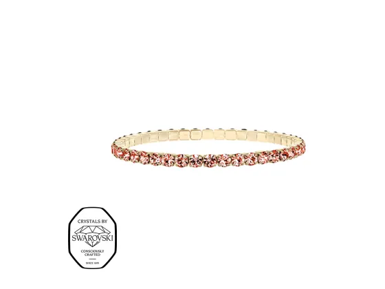 Aura elastisk tennis armb&aring;nd - Fersken (Forgylt)