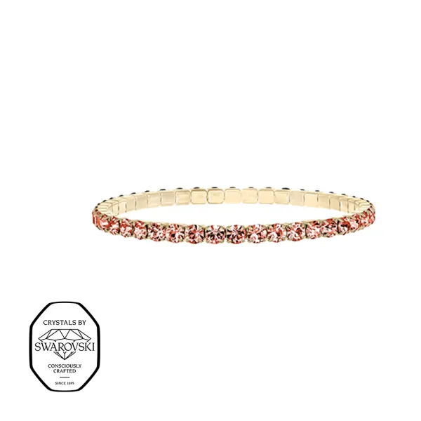 Aura elastisk tennis armb&aring;nd - Fersken (Forgylt)
