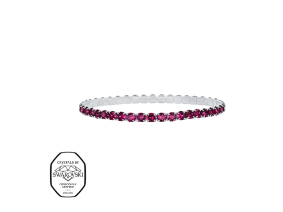 Aura elastisk tennis armb&aring;nd - M&oslash;rk Rose (S&oslash;lv)