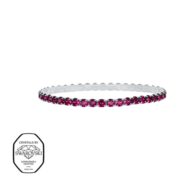 Aura elastisk tennis armb&aring;nd - M&oslash;rk Rose (S&oslash;lv)