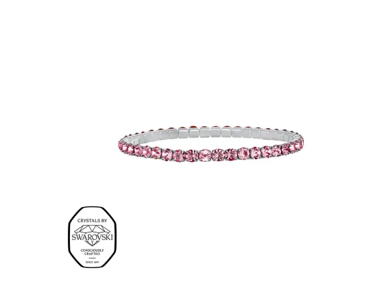 Aura elastisk tennis armb&aring;nd - Rose (S&oslash;lv)