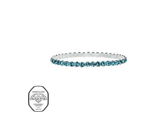 Aura elastisk tennis armb&aring;nd - Turkis (S&oslash;lv)