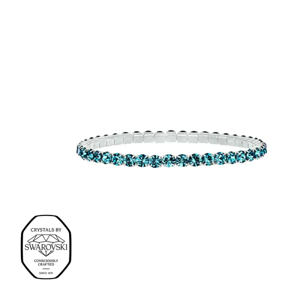 Aura elastisk tennis armb&aring;nd - Turkis (S&oslash;lv)
