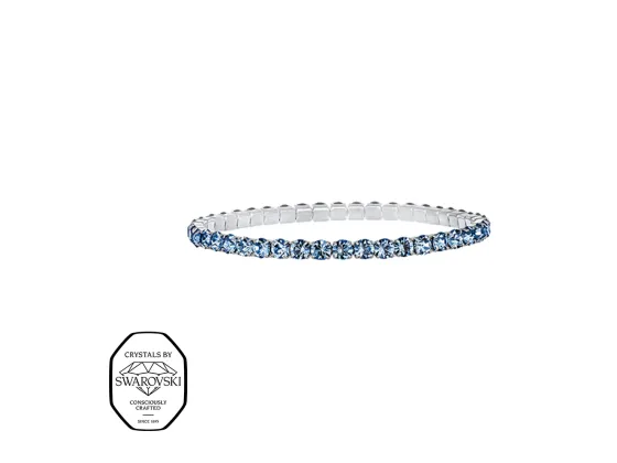 Aura elastisk tennis armb&aring;nd - Lys Safir (S&oslash;lv)
