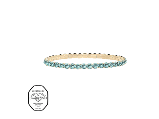 Aura elastisk tennis armb&aring;nd - Turkis (Forgylt)