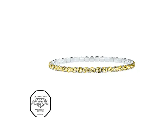 Aura elastisk tennis armb&aring;nd - Gul (S&oslash;lv)