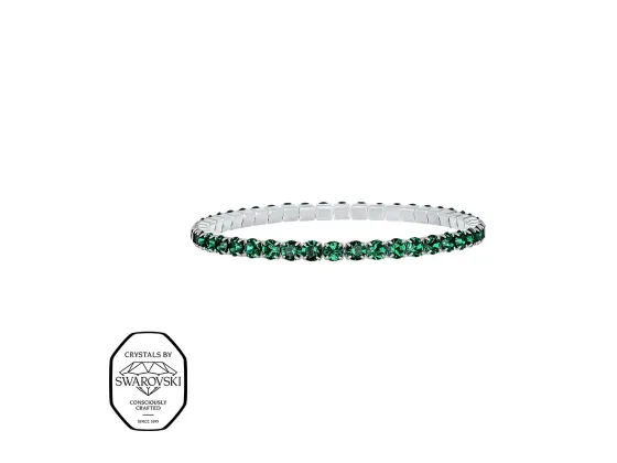 Aura elastisk tennis armb&aring;nd - Gr&oslash;nn (S&oslash;lv)