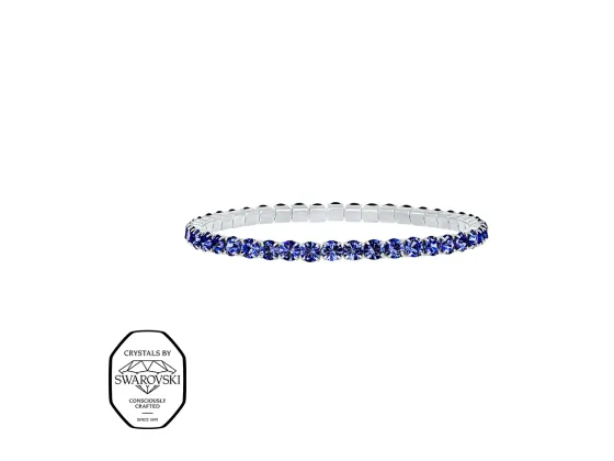 Aura elastisk tennis armb&aring;nd - Safir (S&oslash;lv)