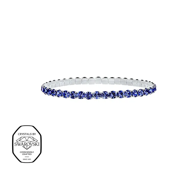 Aura elastisk tennis armb&aring;nd - Safir (S&oslash;lv)