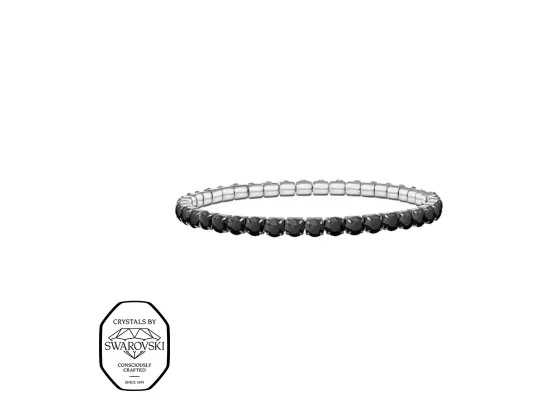 Aura elastisk tennis armb&aring;nd - Svart (S&oslash;lv)