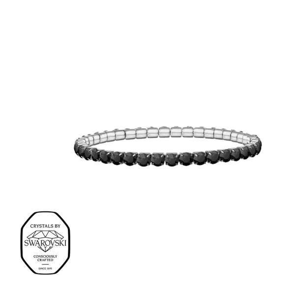 Aura elastisk tennis armb&aring;nd - Svart (S&oslash;lv)