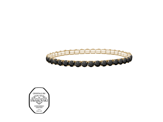 Aura elastisk tennis armb&aring;nd - Svart (Forgylt)