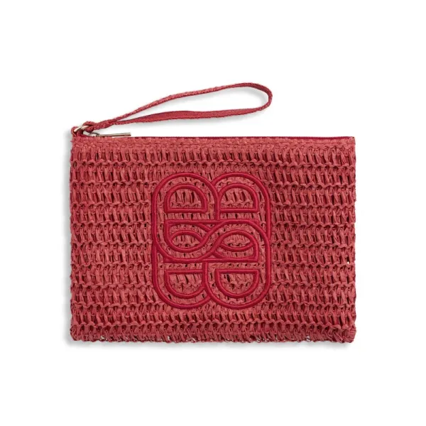 Mim Straw Clutch Red