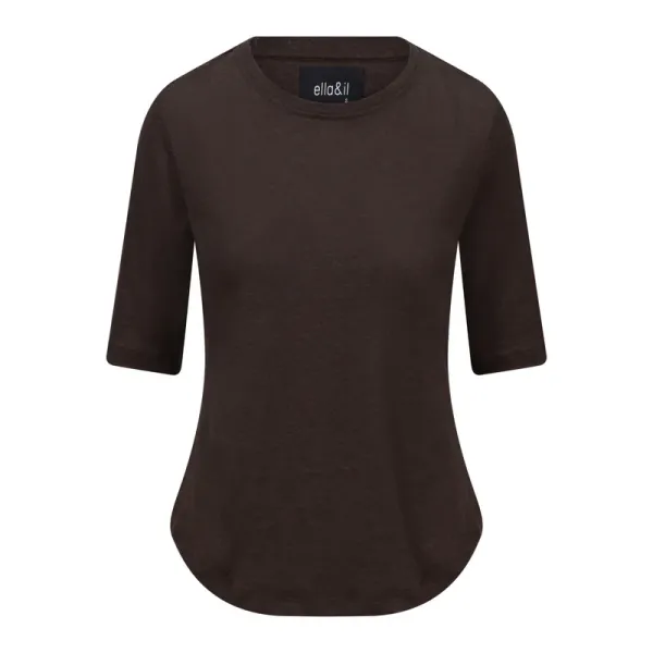 Karina Linen Tee Brown