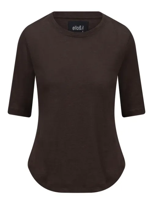 Karina Linen Tee Brown