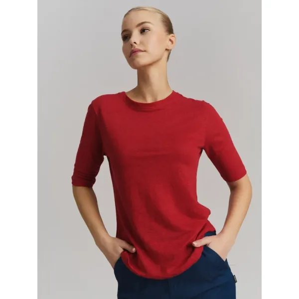 Karina Linen Tee Red